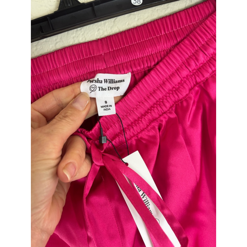 Women's Porsha Williams The Drop Pants Size S Hot Pink Drawstring - Picture 3 of 7